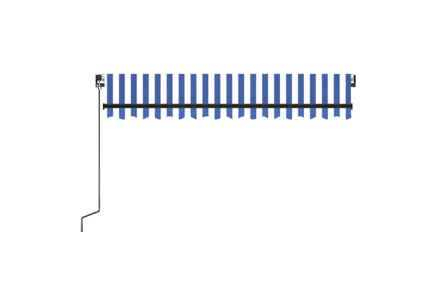 Vidaxl Manual Retractable Awning With Led 350x250 Cm Blue And White-3