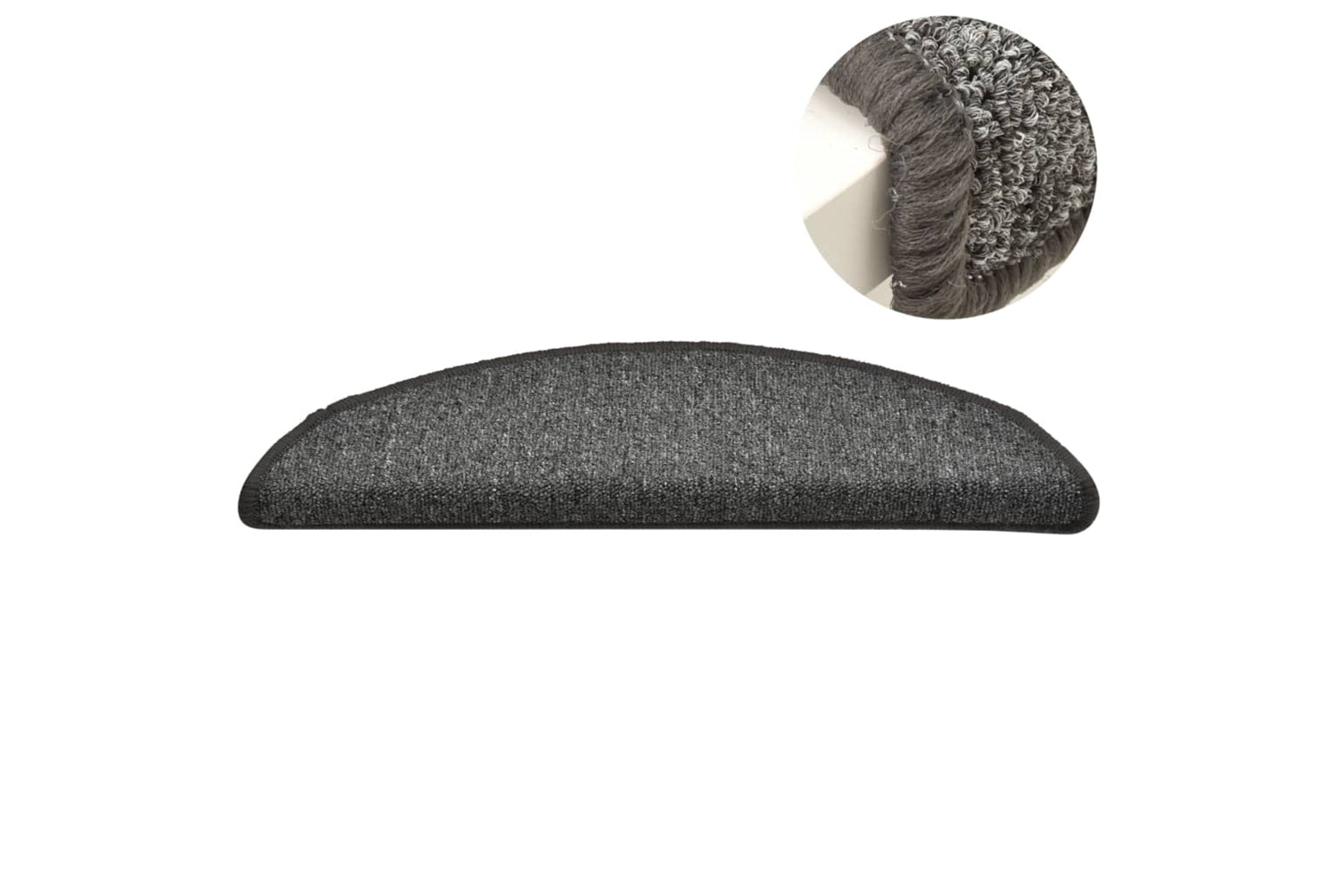 vidaXL 322368 Carpet Stair Treads 15 Pcs Dark Grey 56x17x3cm-3