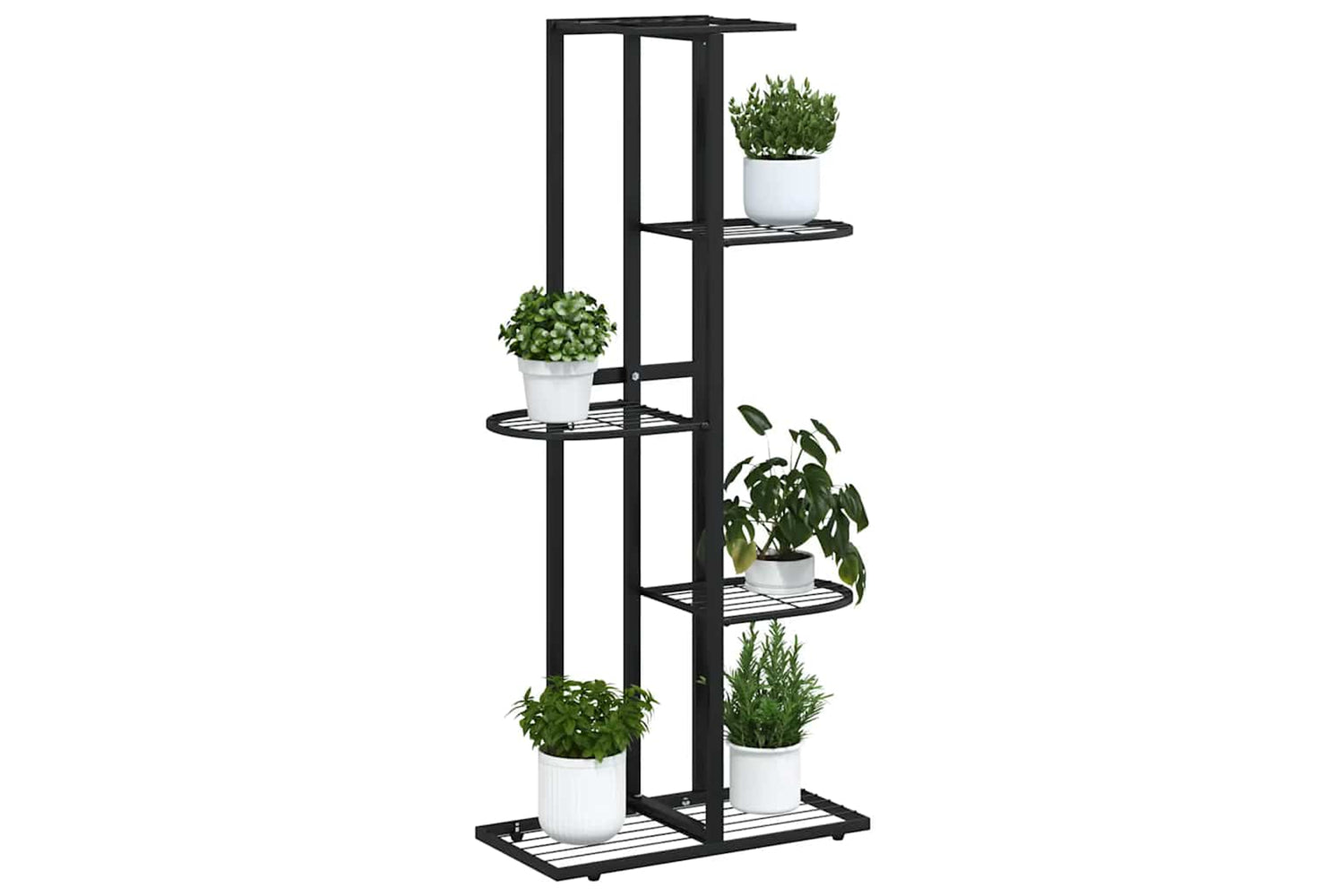 vidaXL 336110 5-floor Flower Stand 43x22x98cm Black Metal-3