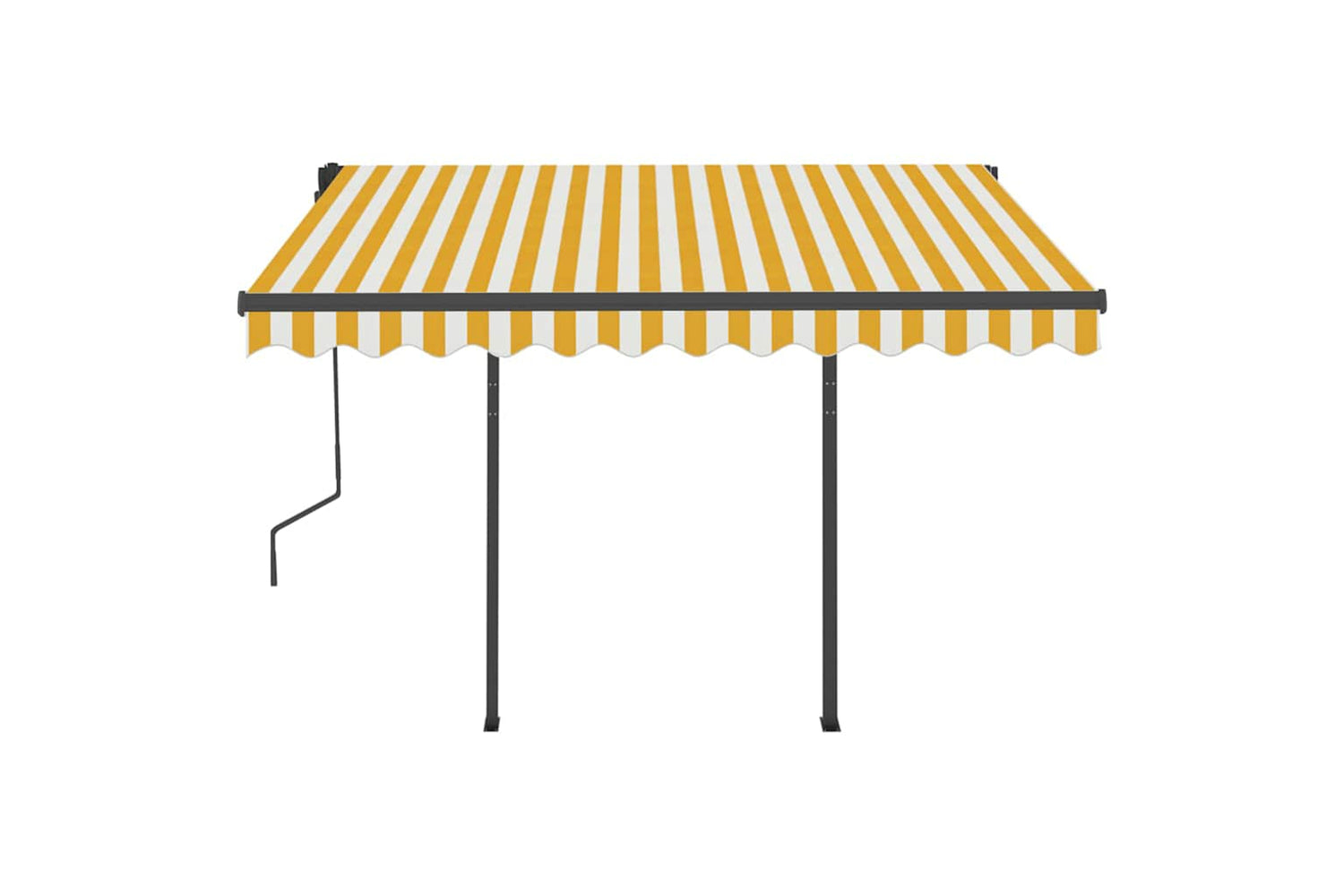 Vidaxl Manual Retractable Awning With Led 3x2.5 M Yellow And White-4