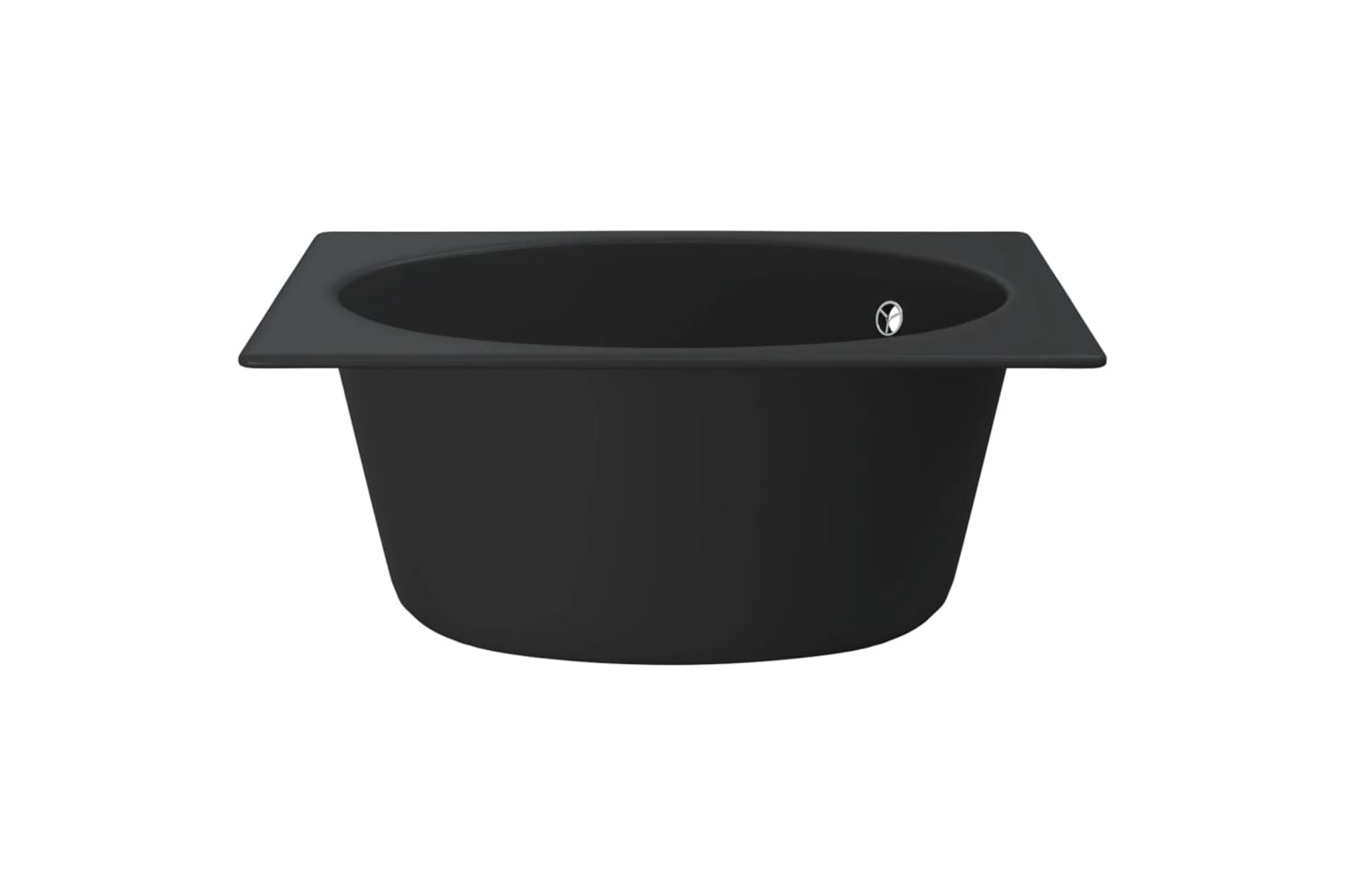 Vidaxl Kitchen Sink With Overflow Hole Black Granite-4