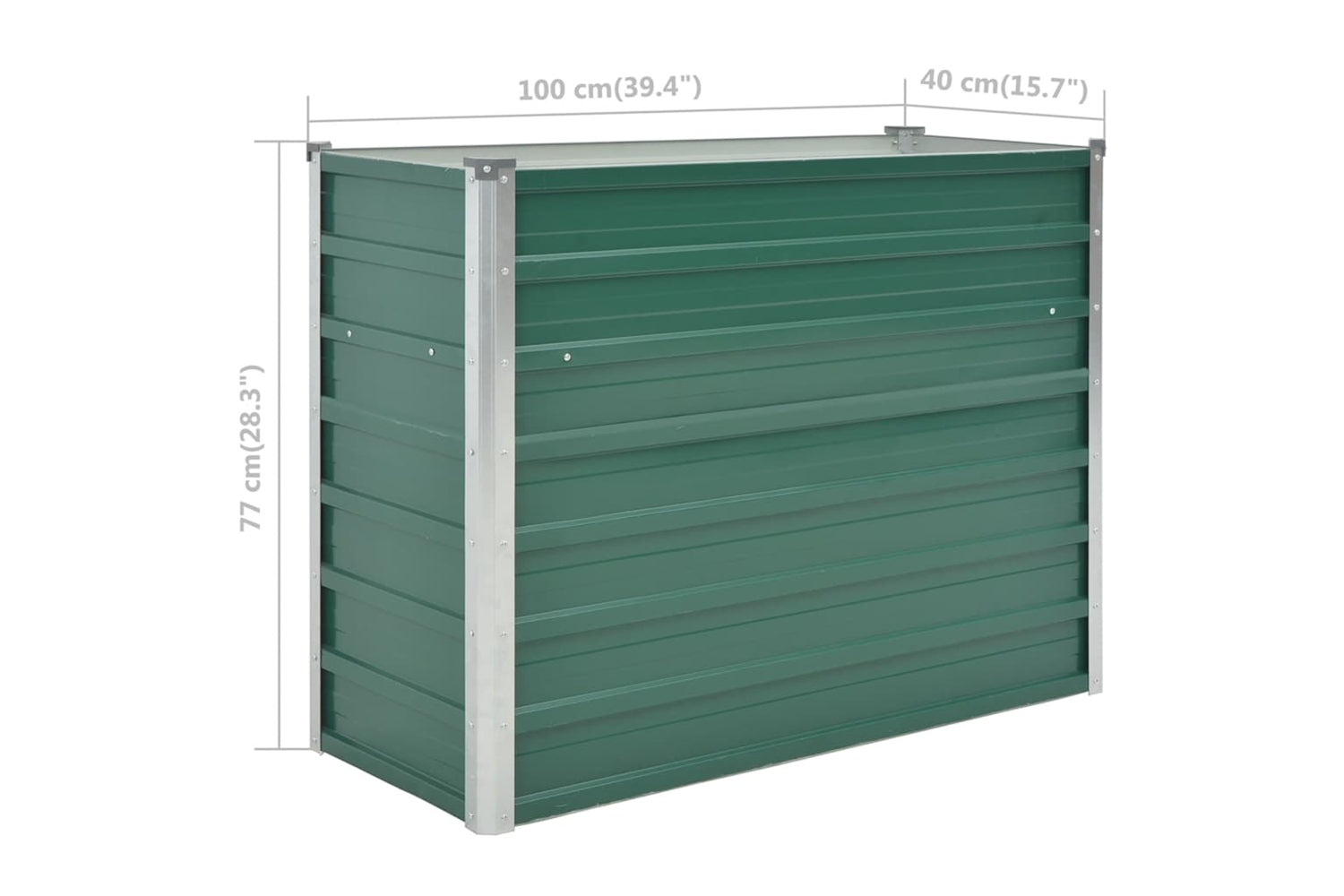 Vidaxl Garden Raised Bed Galvanised Steel 100x40x77 Cm Green-7