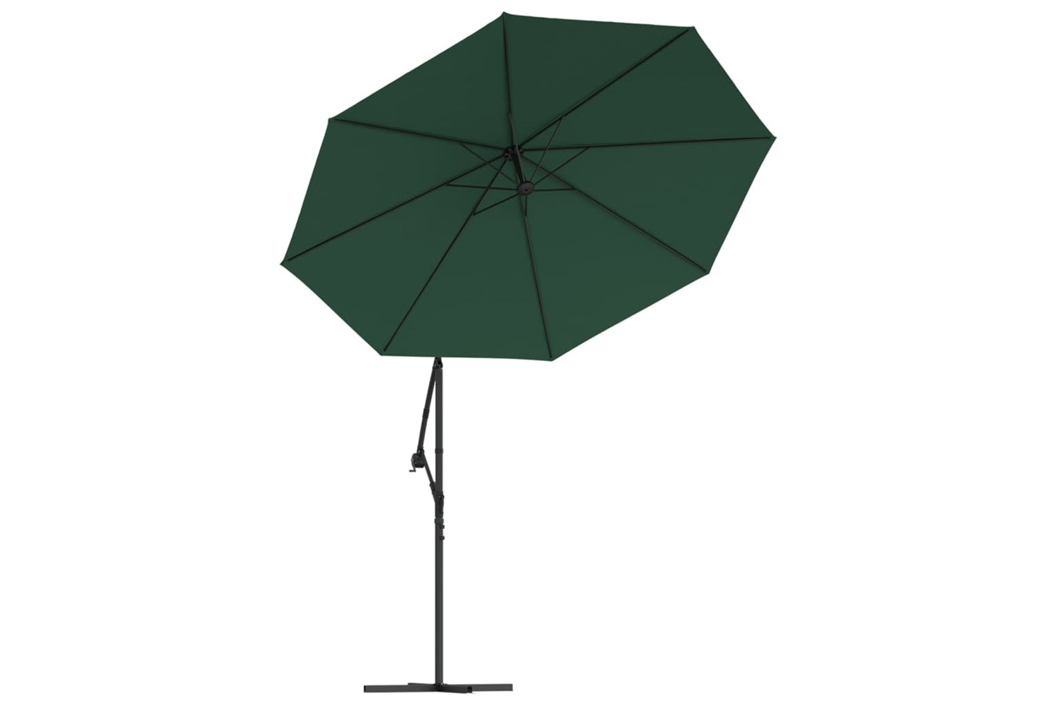 Vidaxl 42969 Hanging Parasol With Led Lighting 300 Cm Green Metal Pole-4