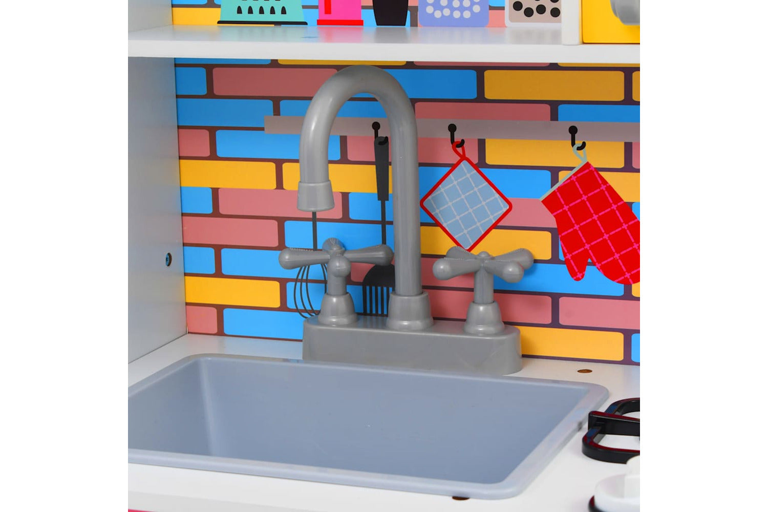 Vidaxl Kids' Play Kitchen Mdf 80x30x85 Cm Multicolour-6