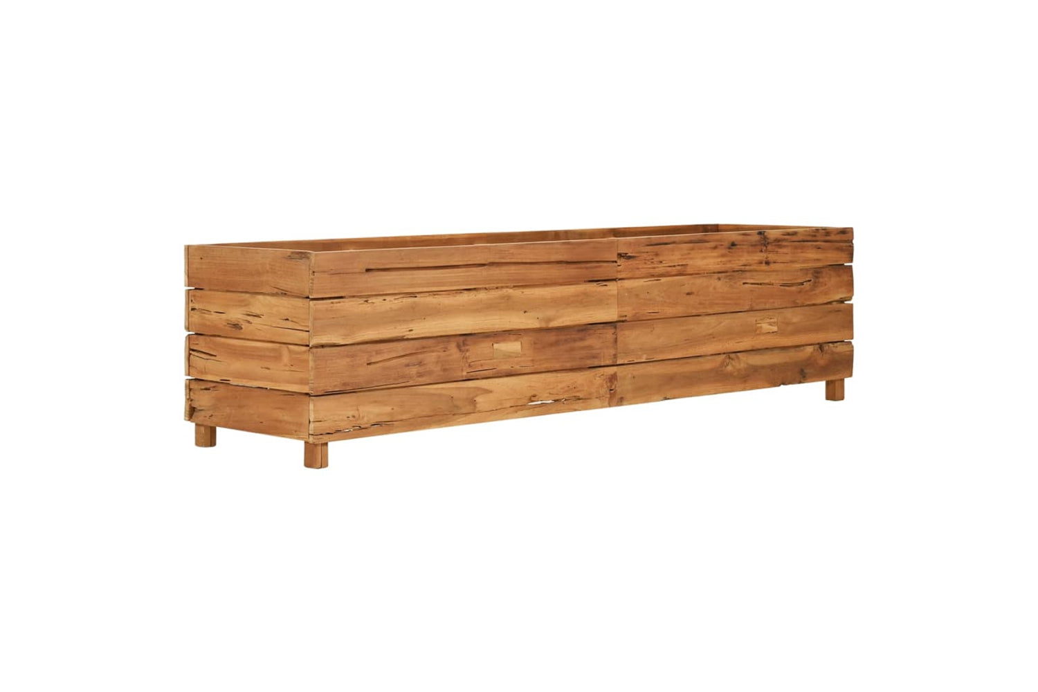 vidaXL Raised Bed 150x40x38cm Recycled Teak Wood And Steel-9