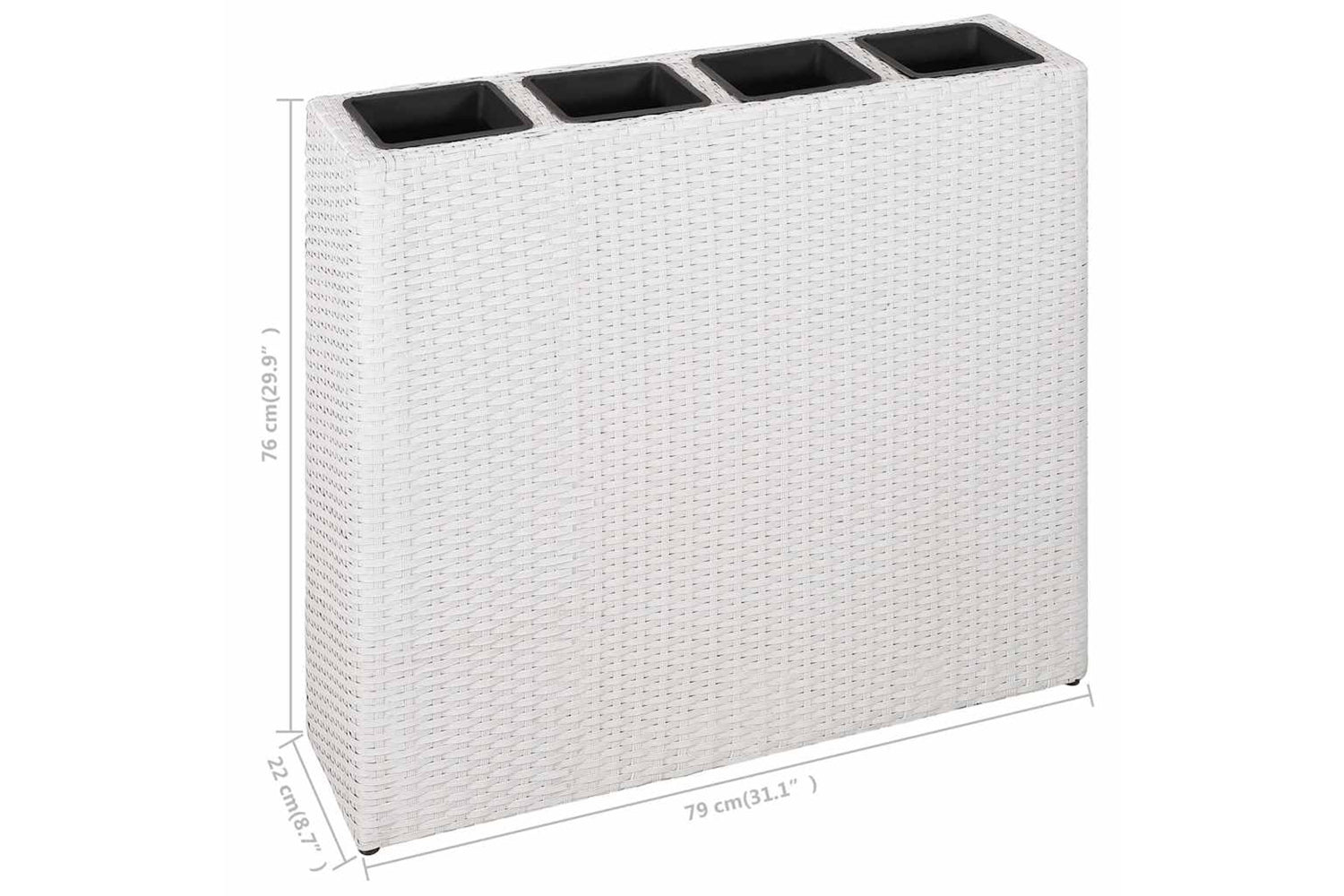 Vidaxl 279081 Garden Raised Bed With 4 Pots 2 Pcs Poly Rattan White(2x45427)-7