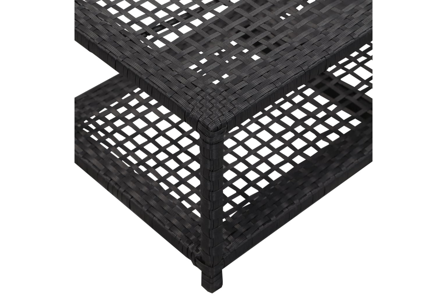 vidaXL 46978 Shoe Bench Black 80x40x30cm Poly Rattan-4