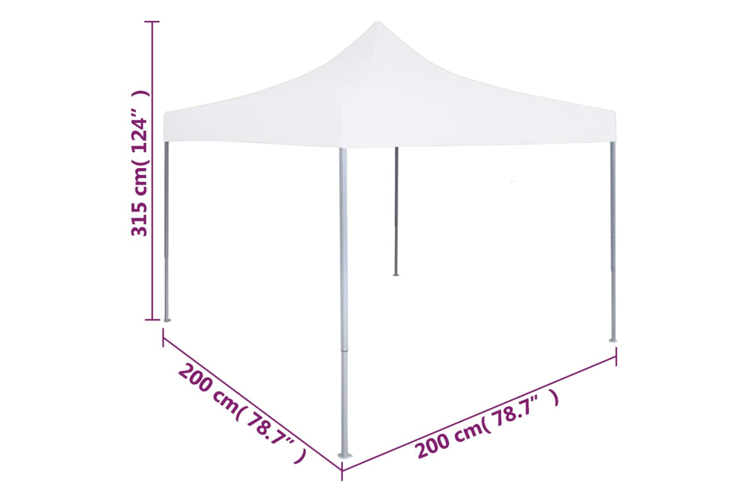 Vidaxl 48886 Professional Folding Party Tent 2x2 M Steel White-9