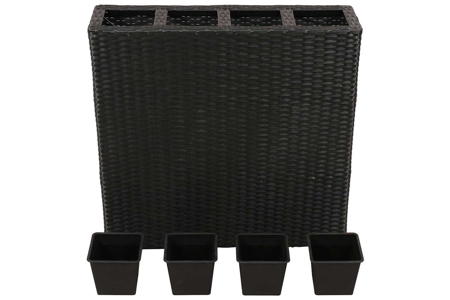 Vidaxl 279082 Garden Raised Bed With 4 Pots 2 Pcs Poly Rattan Black(2x41084)-4