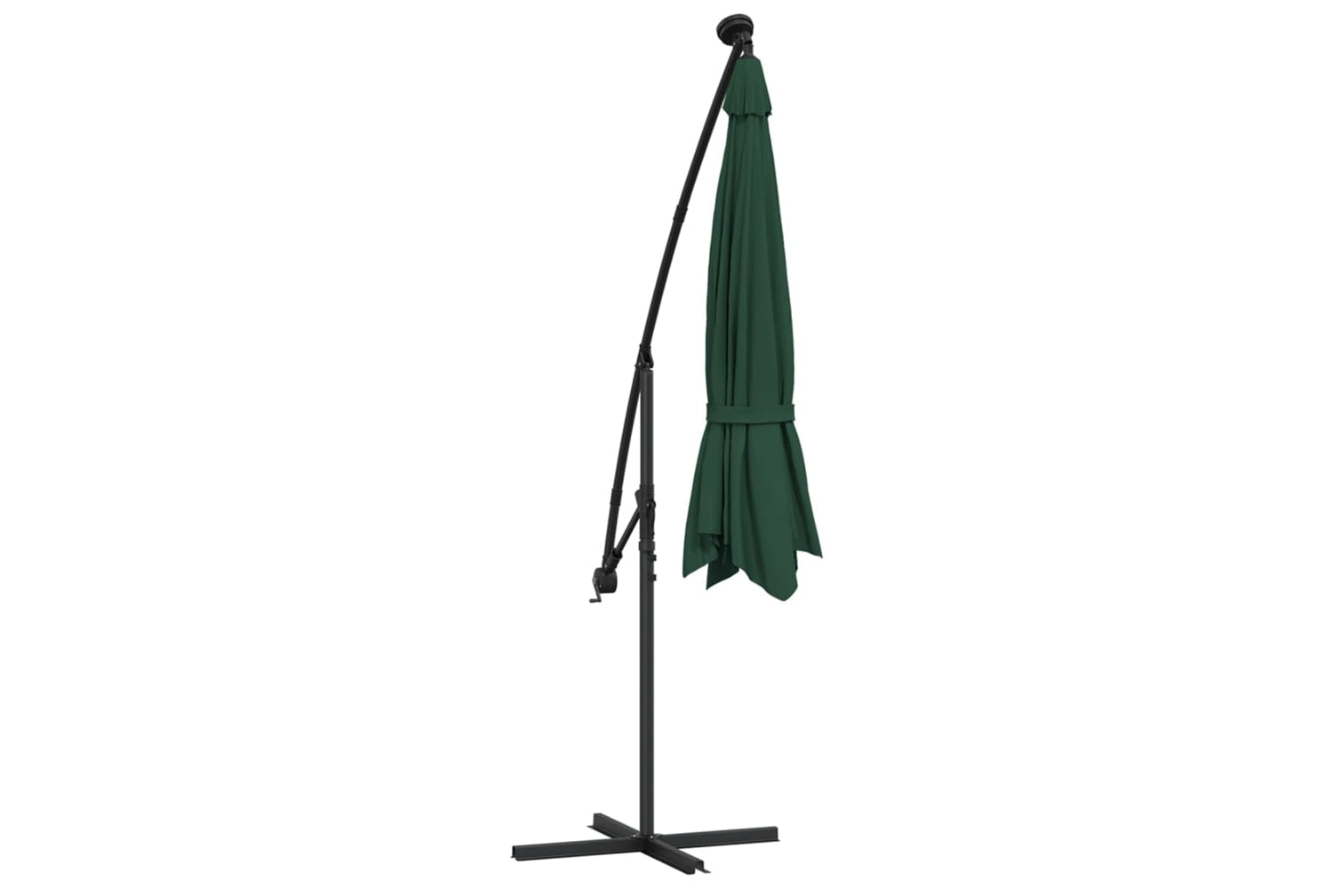 Vidaxl 42969 Hanging Parasol With Led Lighting 300 Cm Green Metal Pole-7