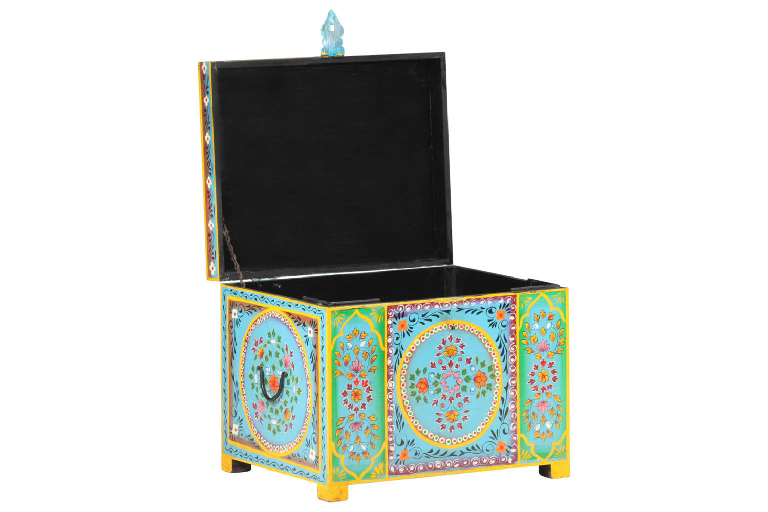 vidaXL 323540 Hand Painted Storage Box 50x40x40cm Solid Mango Wood-2
