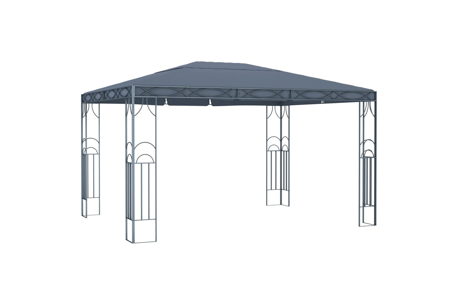 vidaXL 3070341 Gazebo With Led String Lights 400x300cm Anthracite-2