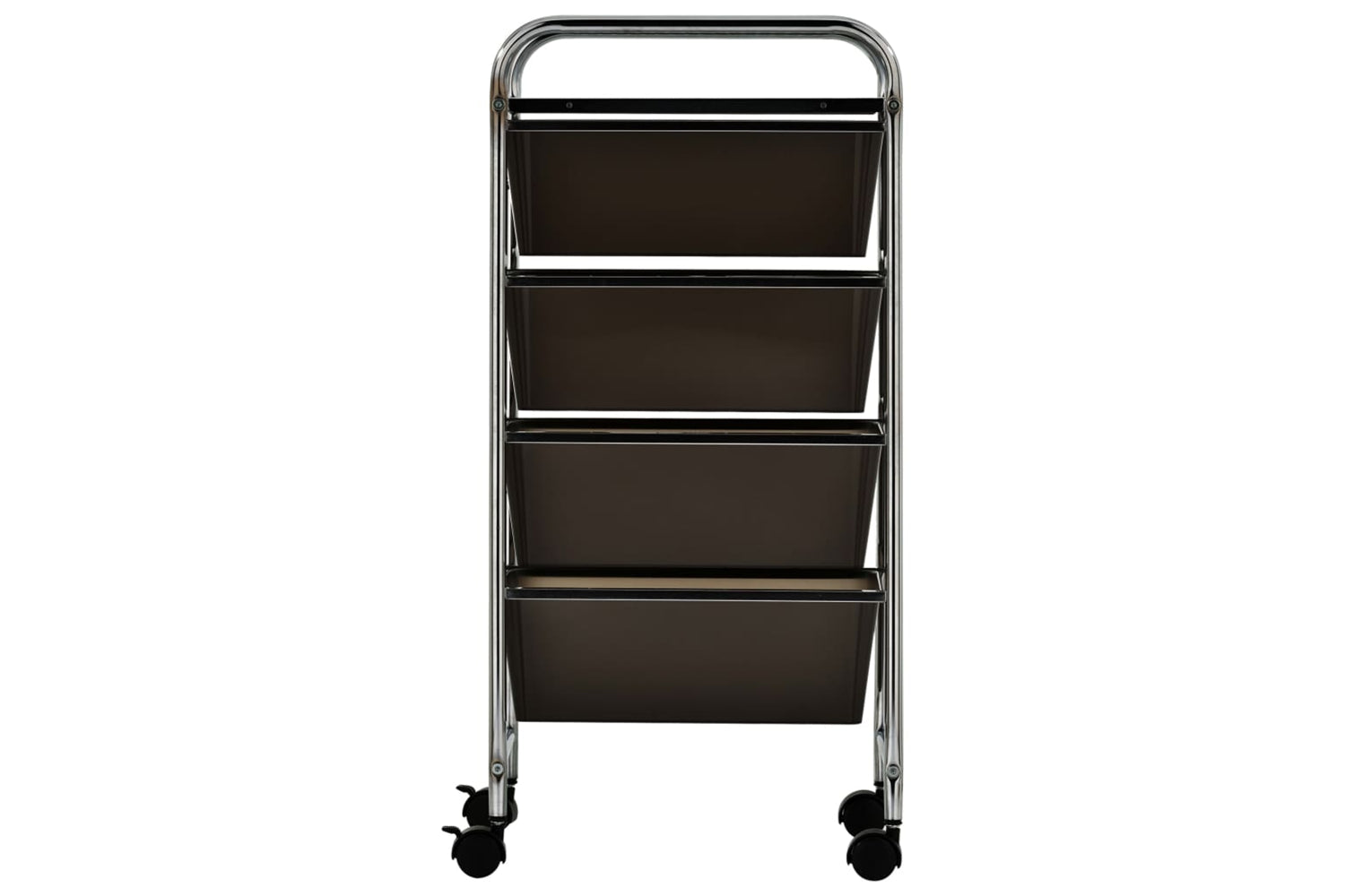 Vidaxl 320398 4-drawer Mobile Storage Trolley Black Plastic-4