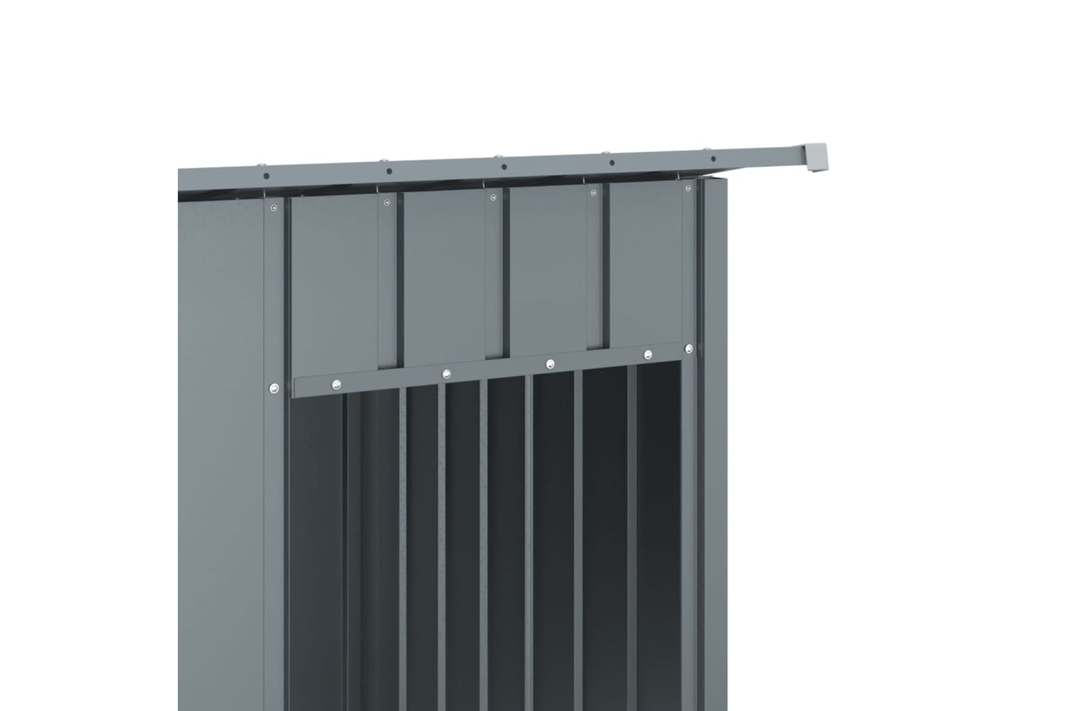 vidaXL 172575 Dog House With Roof Anthracite 196x91x110cm Galvanised Steel-6