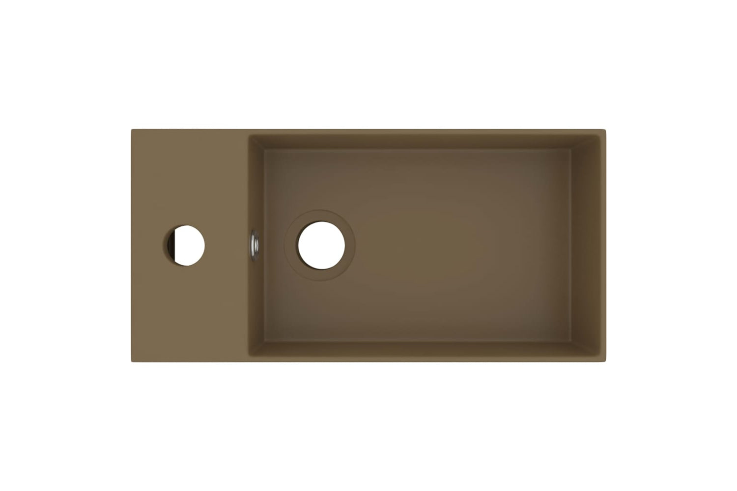 Vidaxl 146996 Bathroom Sink With Overflow Ceramic Matt Cream-2