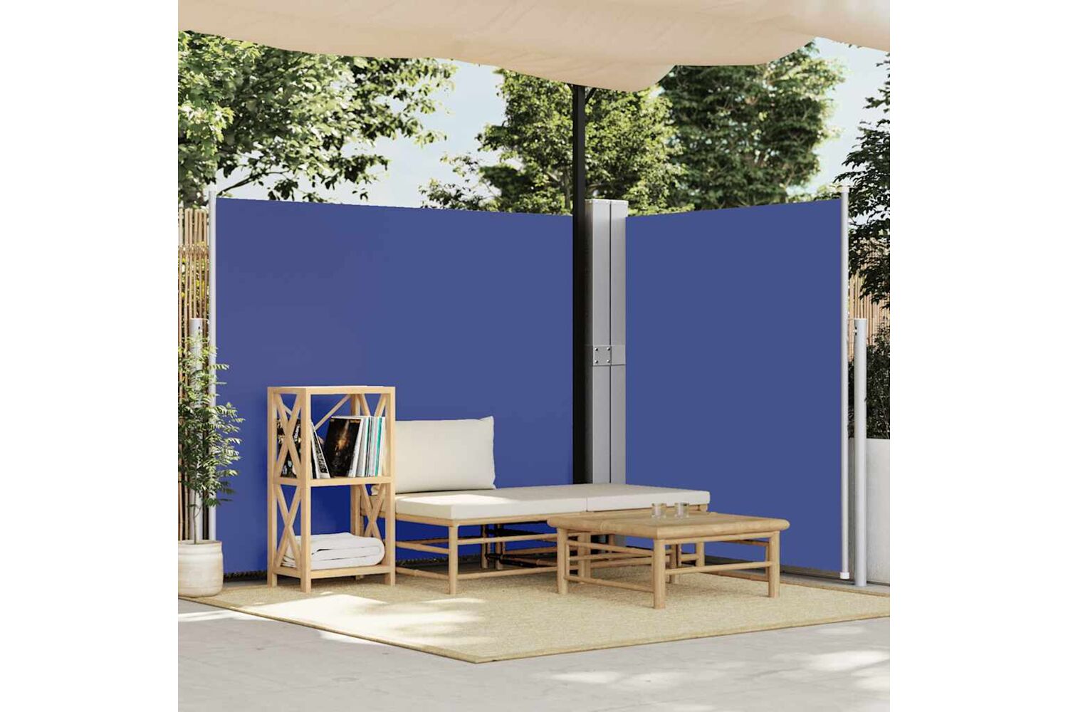vidaXL 313397 Patio Retractable Side Awning 170x1200cm Blue-2
