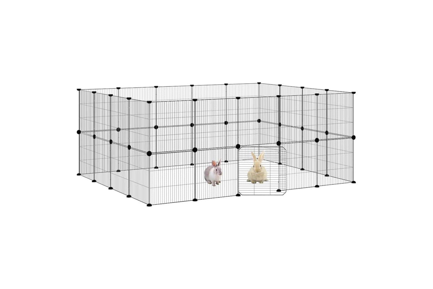 vidaXL 3114045 36-panel Pet Cage With Door Black 35x35cm Steel-2