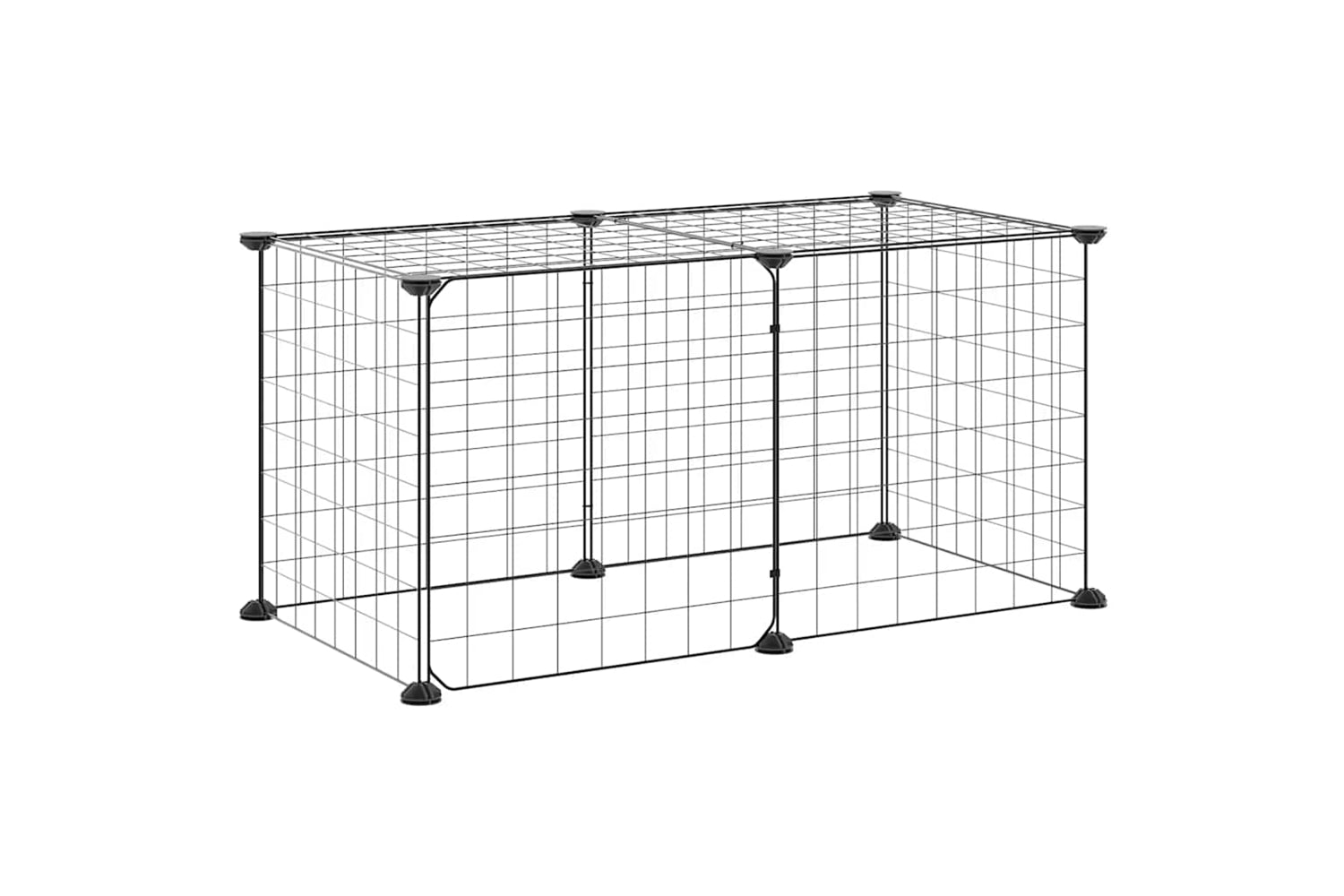 vidaXL 3114050 8-panel Pet Cage With Door Black 35x35cm Steel-2