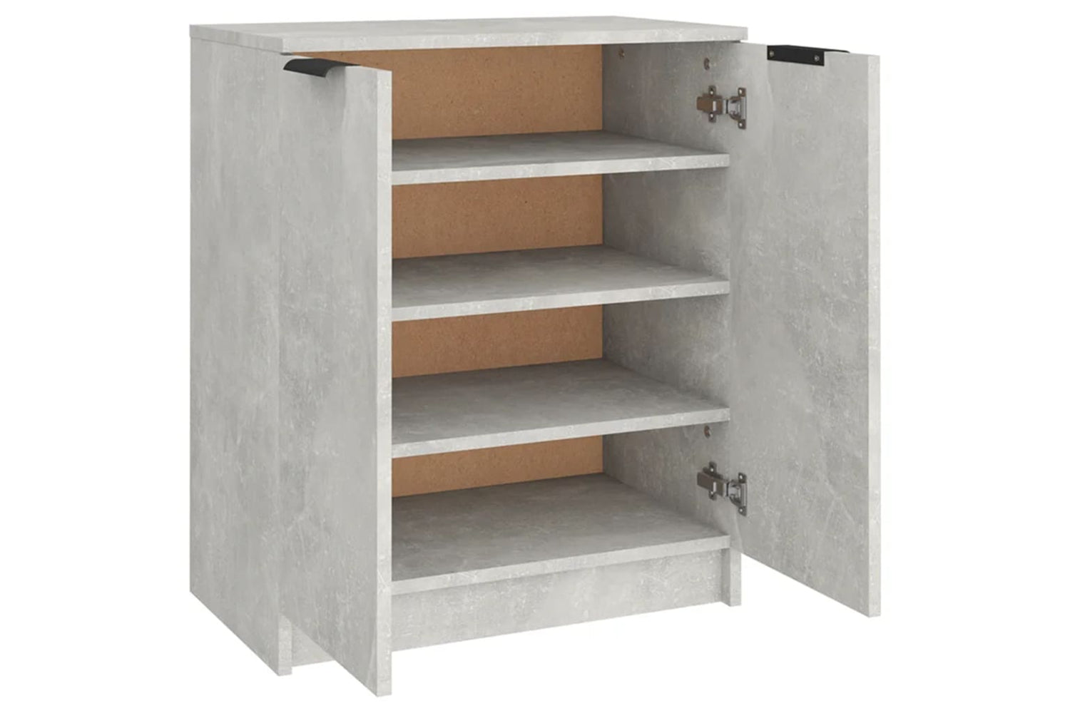 vidaXL 811425 Shoe Cabinet Concrete Grey 59x35x70cm Engineered Wood-4