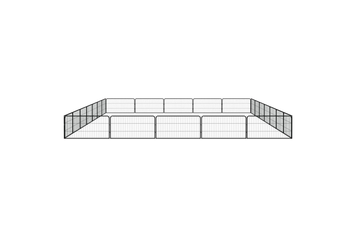 vidaXL 3115971 24-panel Dog Playpen Black 100x50cm Powder-coated Steel-4