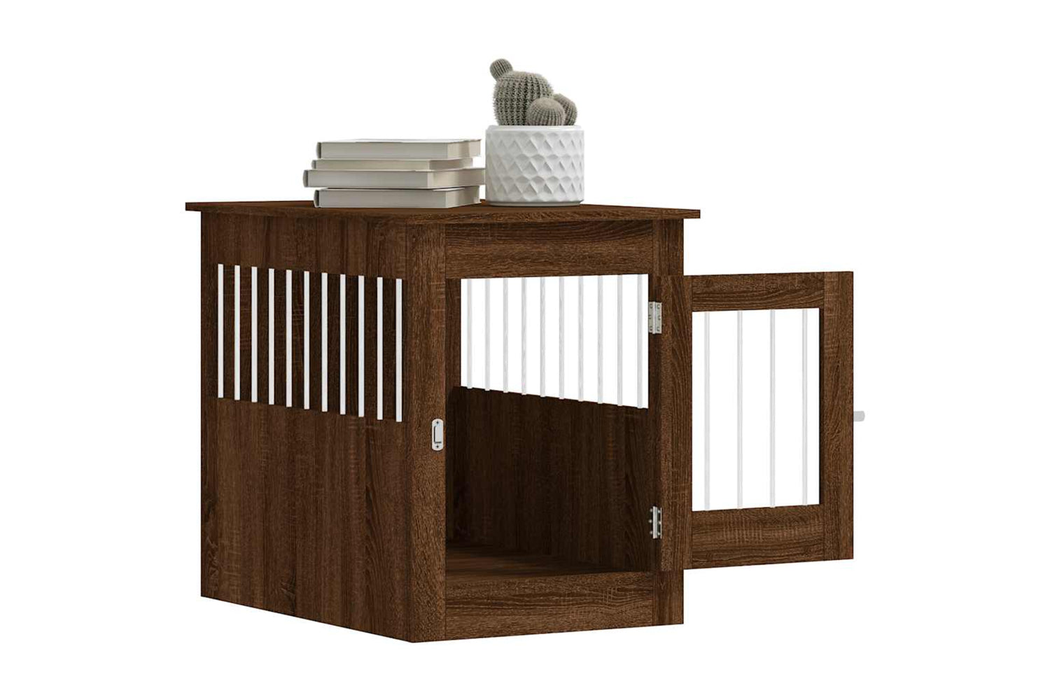 vidaXL 838329 Dog Crate Furniture Brown Oak 55x80x68cm Engineered Wood-4