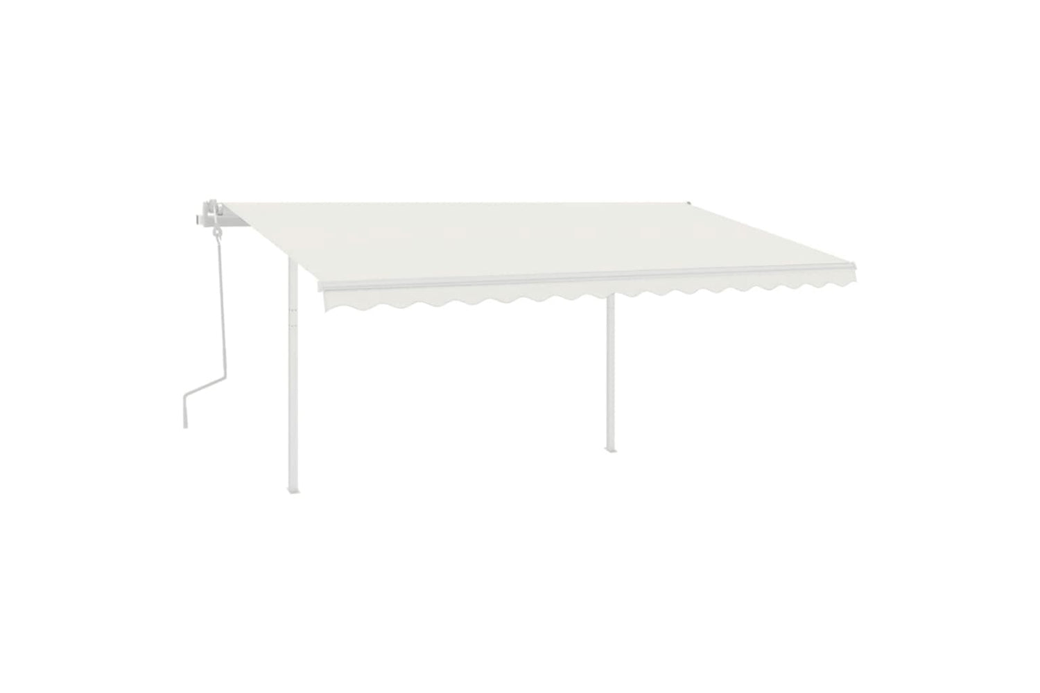 Vidaxl 3070017 Manual Retractable Awning With Posts 4x3.5 M Cream-2
