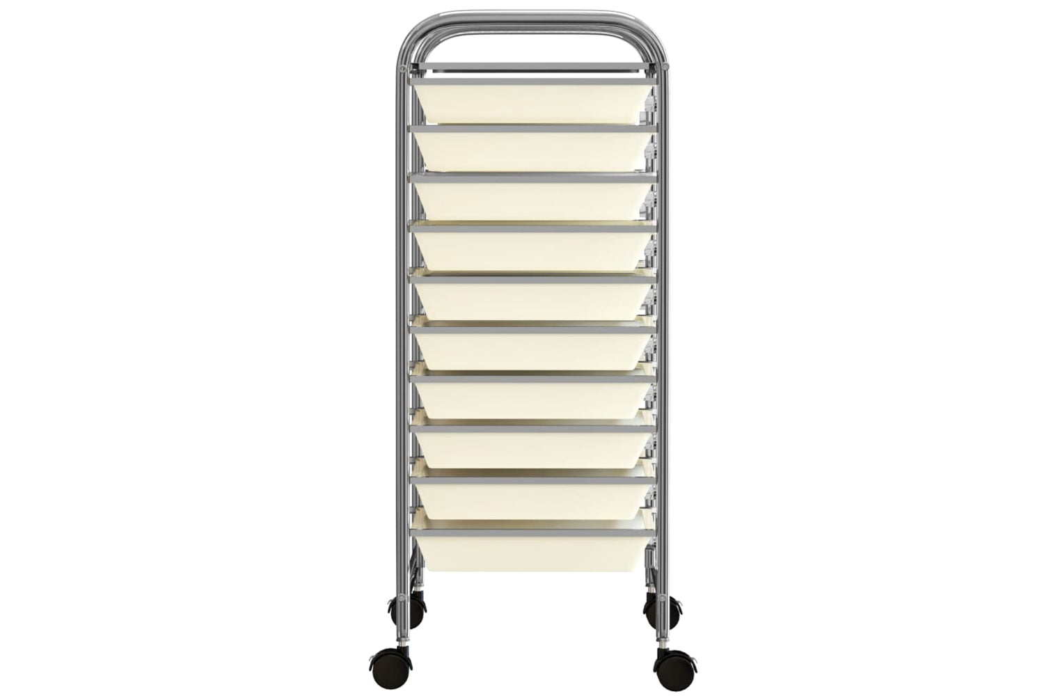 Vidaxl 320403 10-drawer Mobile Storage Trolley White Plastic-4