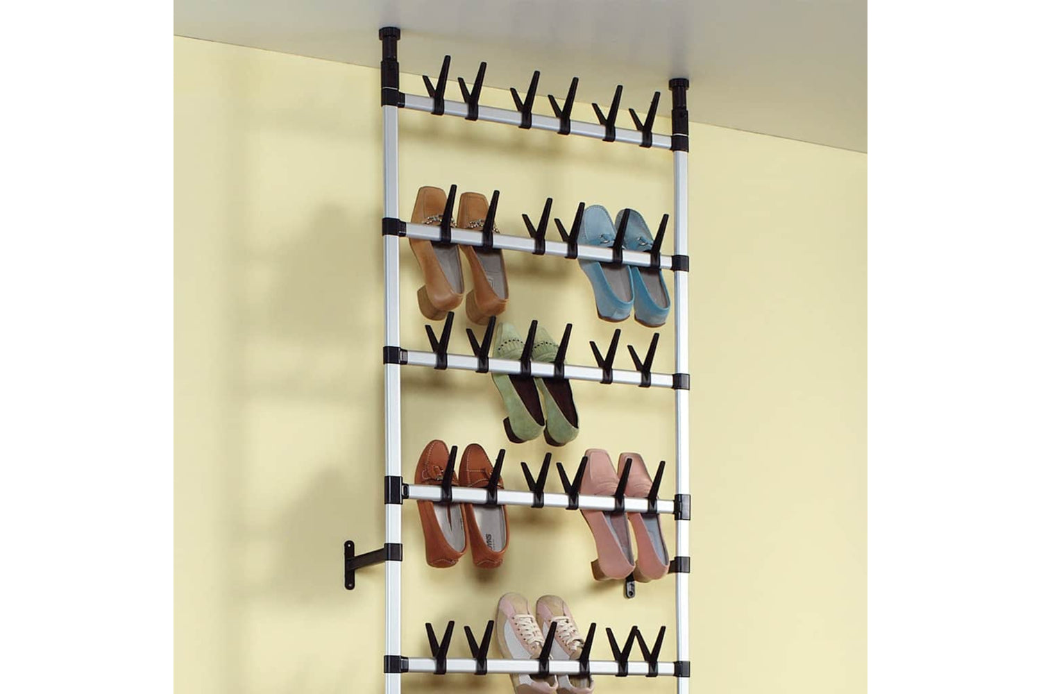 Vidaxl 321109 Telescopic Shoe Rack With Rods Aluminium-4