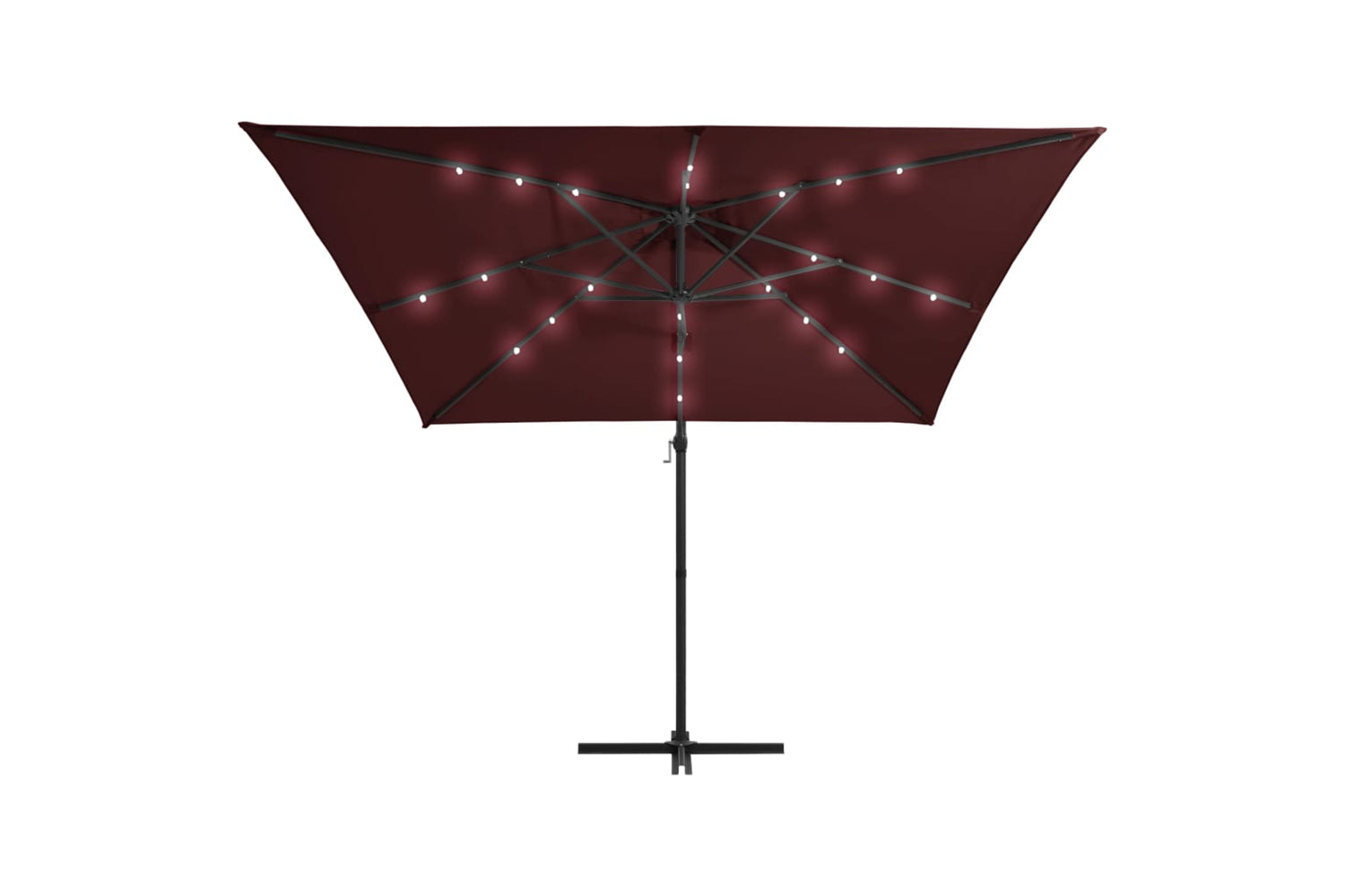 Vidaxl 312310 Cantilever Umbrella With Led Lights Bordeaux Red 250x250 Cm-4