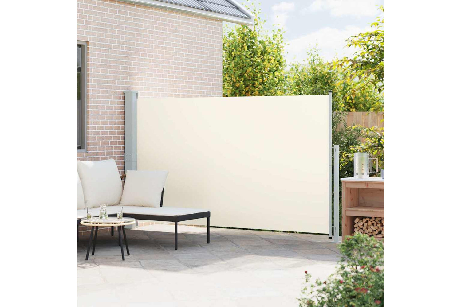 vidaXL 313400 Patio Retractable Side Awning 180x300cm Cream-2