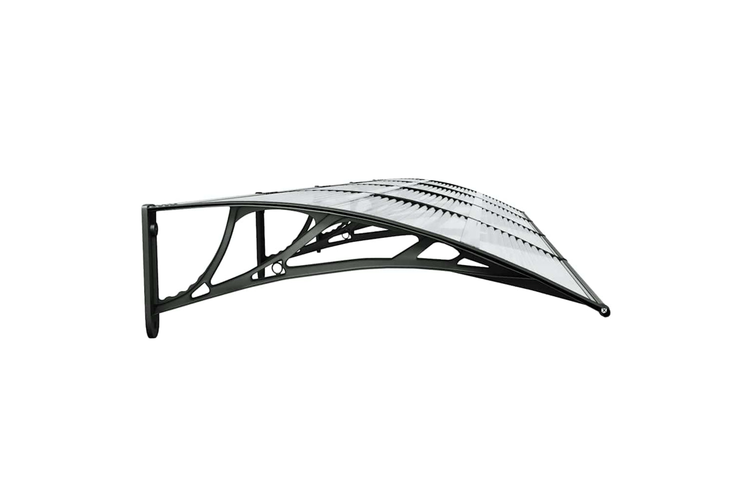 vidaXL Door Canopy Black And Transparent 400x75cm Polycarbonate-4