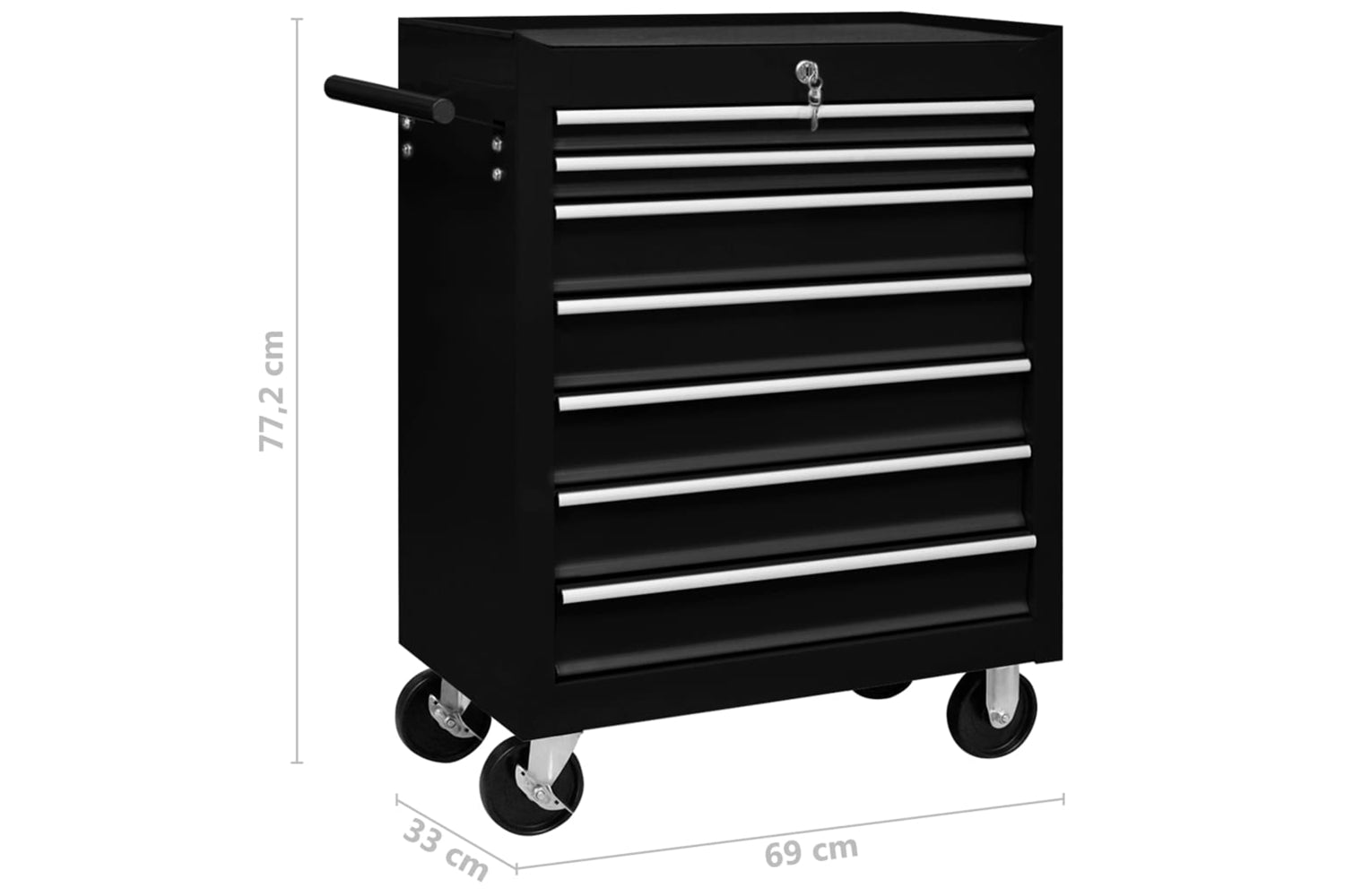 vidaXL 147174 Workshop Tool Trolley with 7 Drawers | Black-7