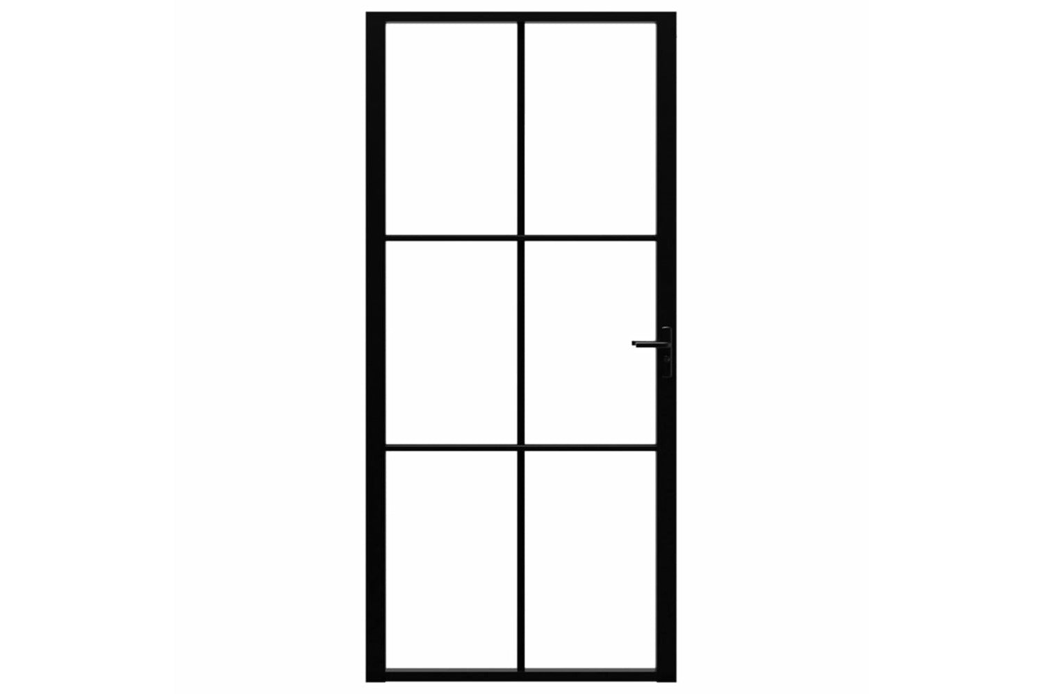vidaXL 151204 Interior Door Esg Glass And Aluminium 93x201.5cm Black-2
