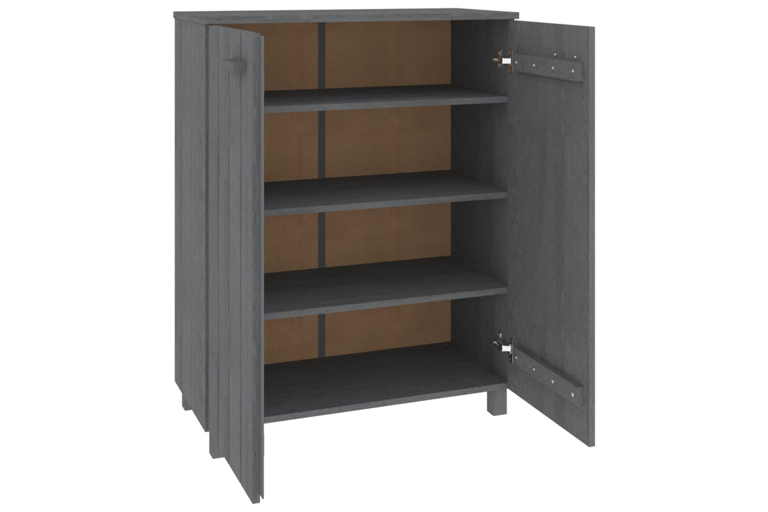 vidaXL Shoe Cabinet Hamar Dark Grey 85x40x108cm Solid Wood Pine-4