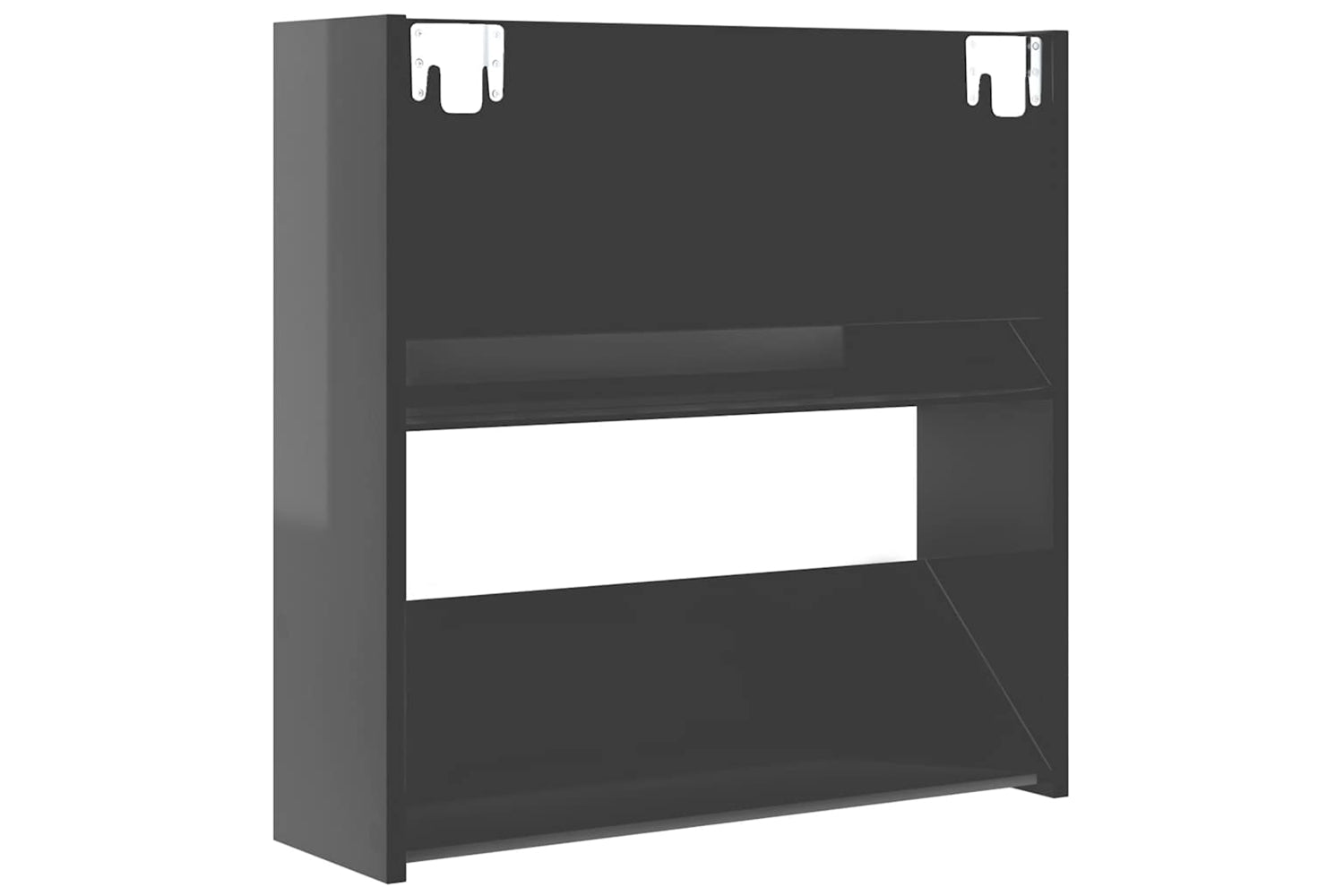 vidaXL 806738 Wall Shoe Cabinet High Gloss Grey 60x18x60cm Engineered Wood-6