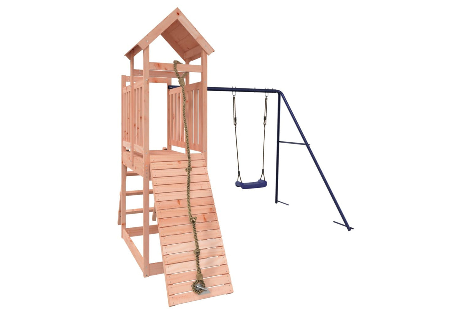 Vidaxl 3155871 Playhouse With Swing Climbing Wall Solid Wood Douglas-3