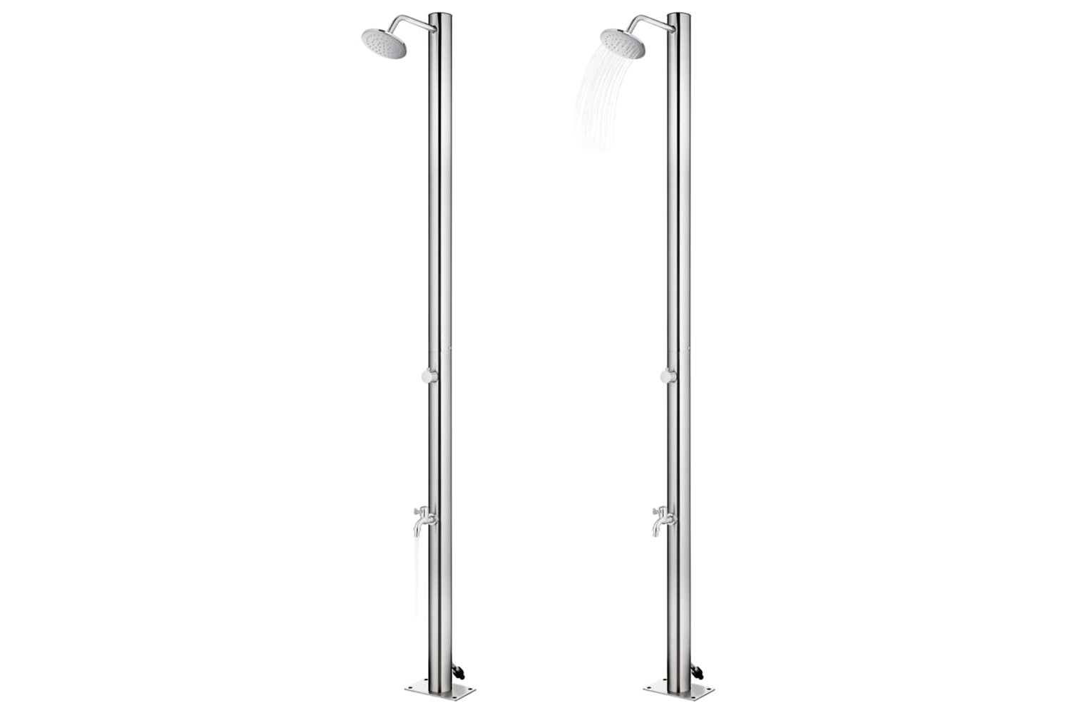 vidaXL 3070793 Garden Shower With Grey Base 220cm Stainless Steel-2