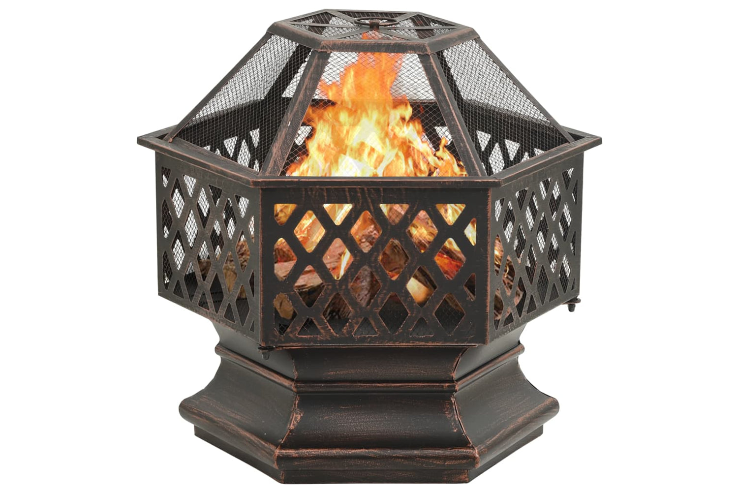 vidaXL 311887 Rustic Fire Pit With Poker 62x54x56cm Xxl Steel-2