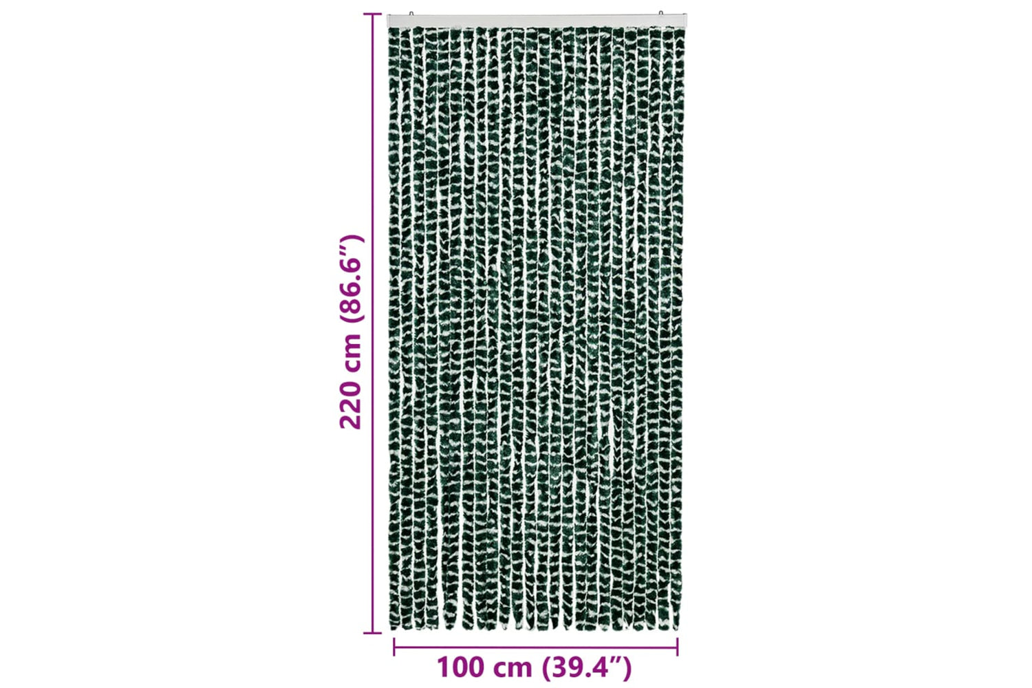 vidaXL Insect Curtain Green And White 100x220cm Chenille-6