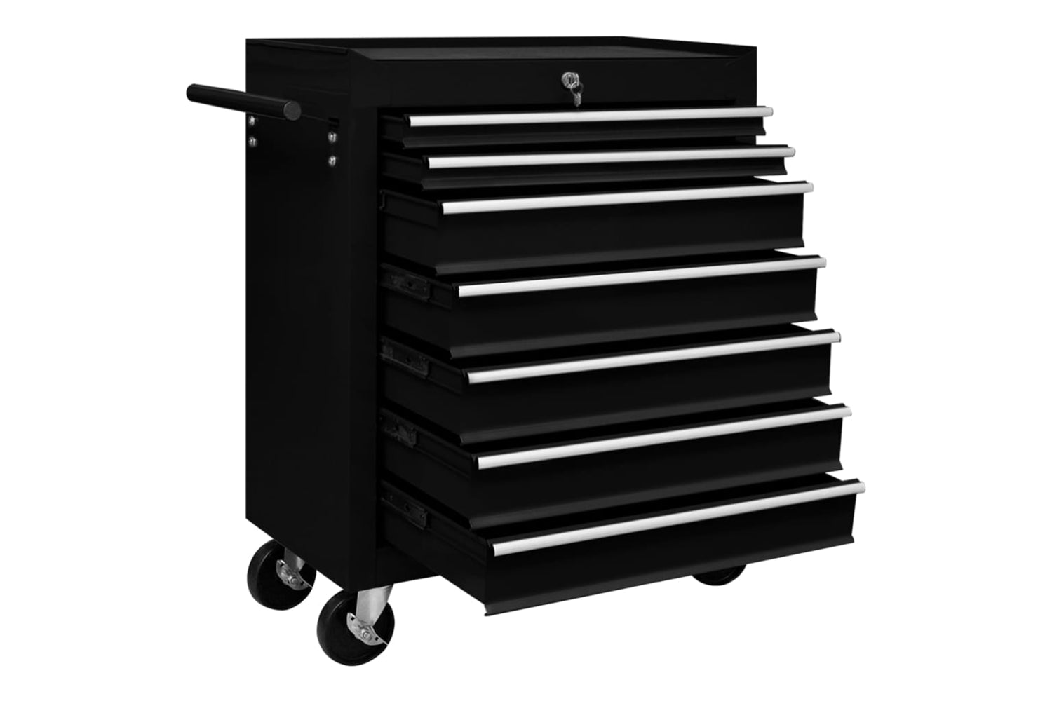 vidaXL 147174 Workshop Tool Trolley with 7 Drawers | Black-2