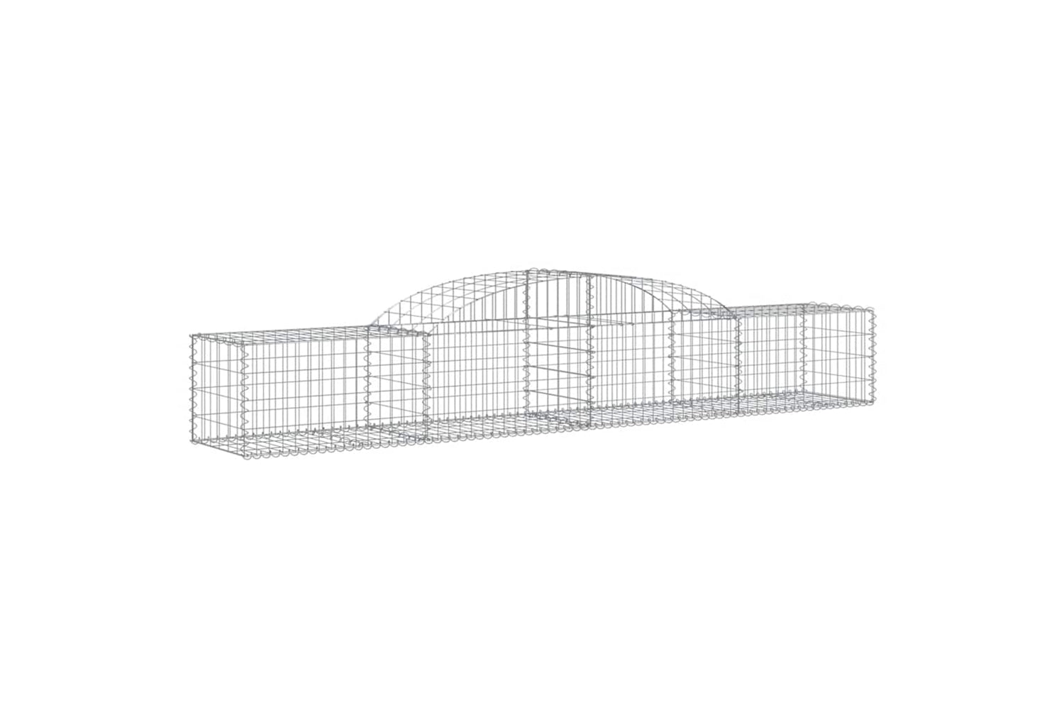 vidaXL 3146647 Arched Gabion Baskets 2 Pcs 300x50x40/60cm Galvanised Iron-2