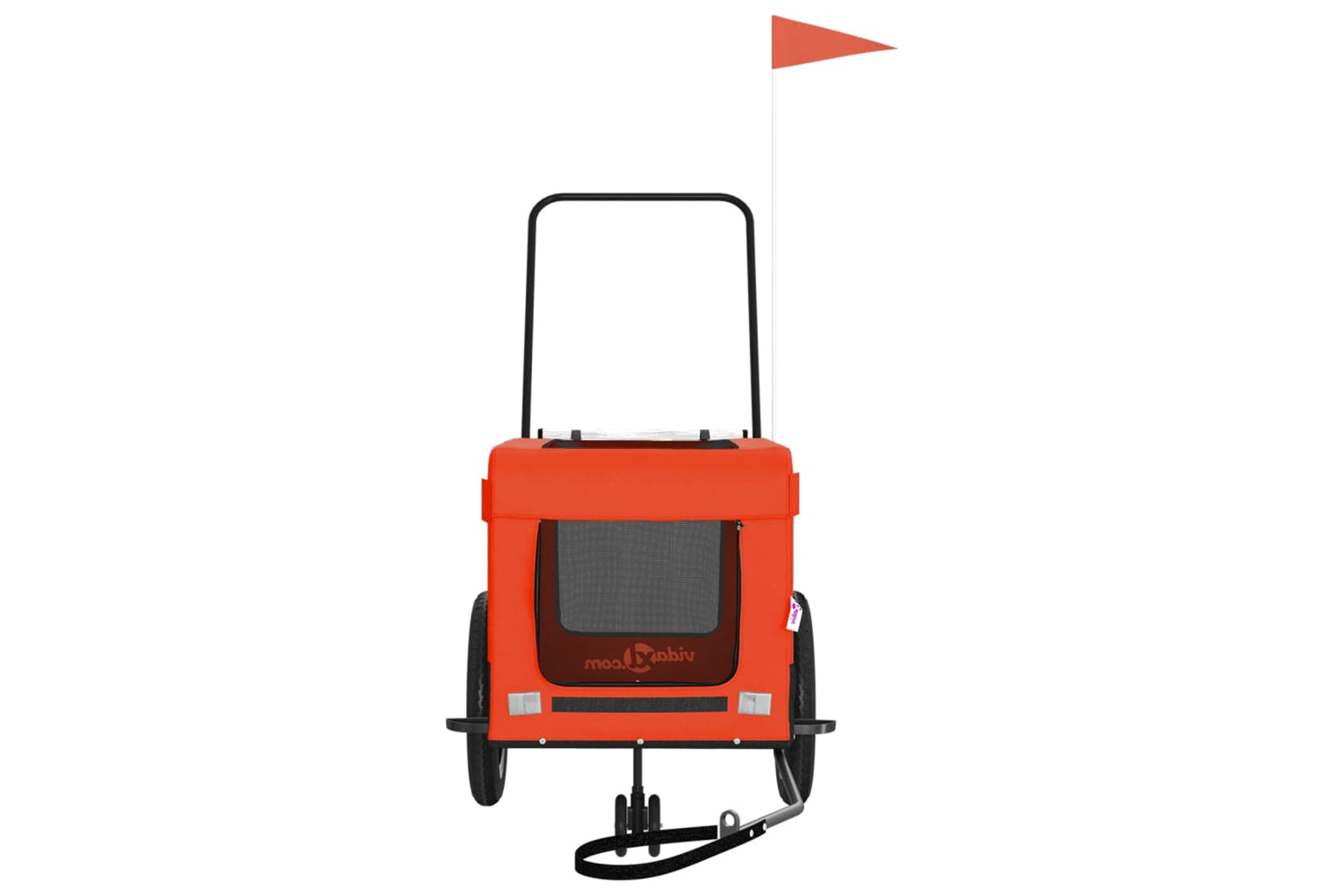 Vidaxl 93928 Pet Bike Trailer Orange And Black Oxford Fabric And Iron-4