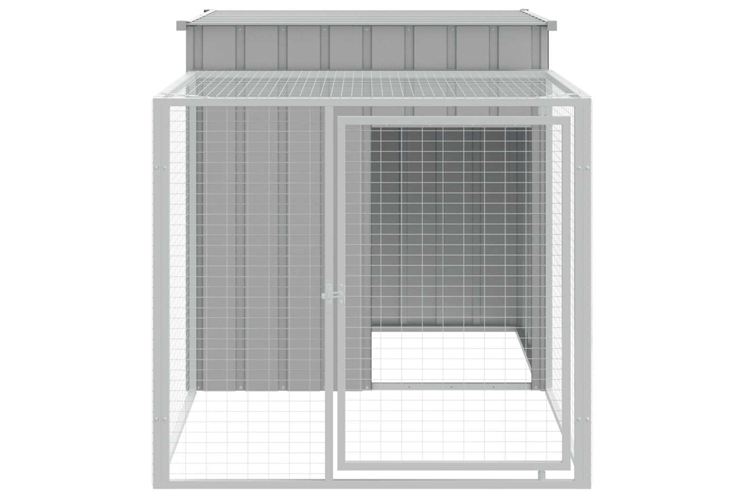 Vidaxl Chicken Cage With Run Light Grey 110x201x110 Cm Galvanised Steel-2