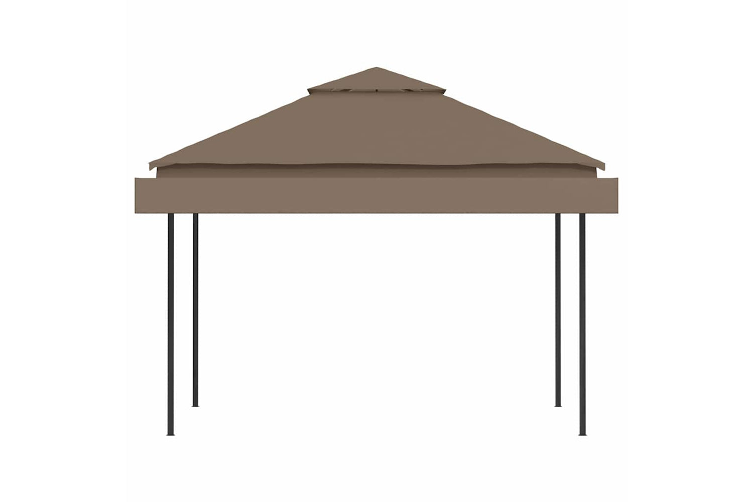 Vidaxl 312268 Gazebo With Double Extending Roofs 3x3x2.75 M Taupe 180g/mâ²-4