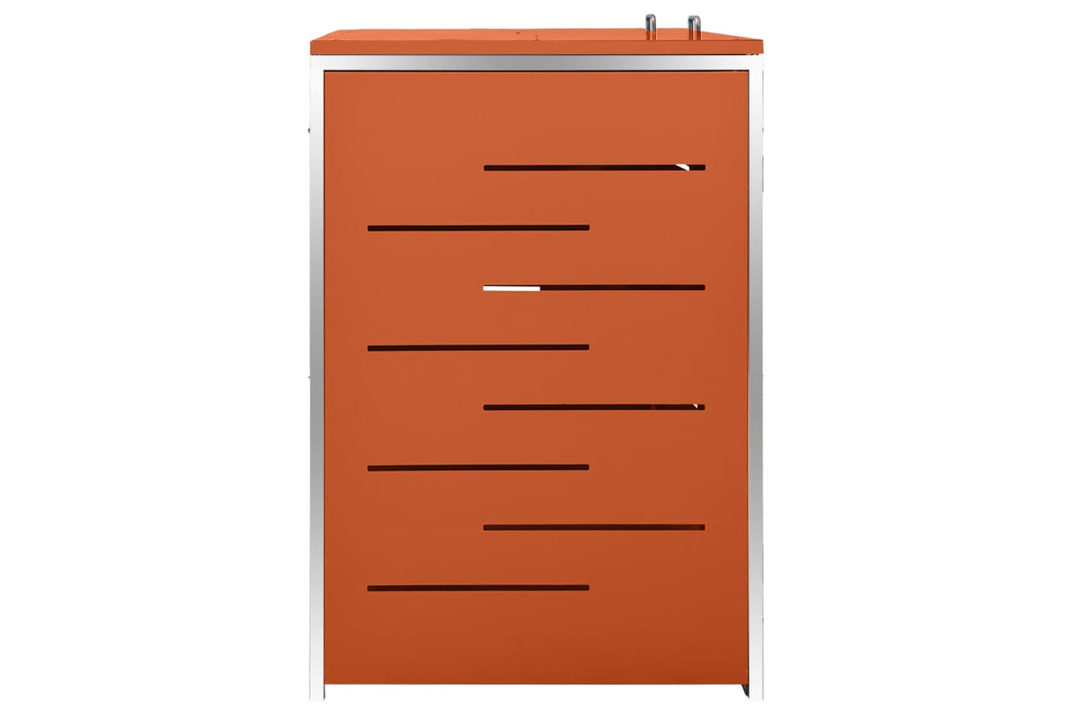 vidaXL Double Wheelie Bin Shed 138x77.5x112.5cm Stainless Steel-4