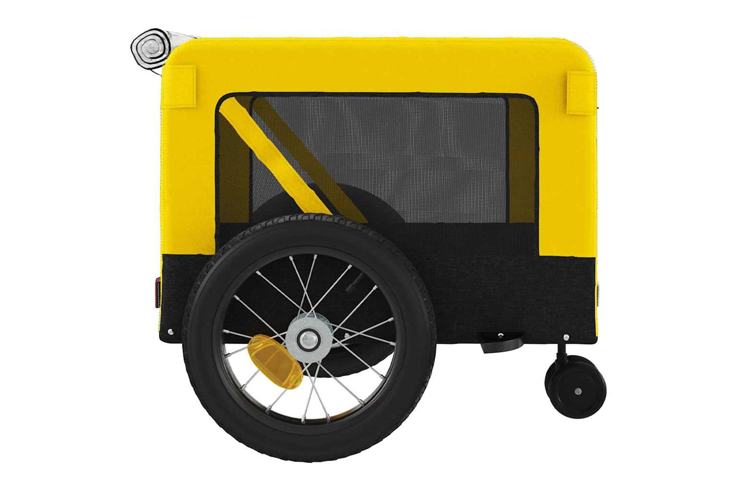Vidaxl 93945 Pet Bike Trailer Yellow And Black Oxford Fabric And Iron-7