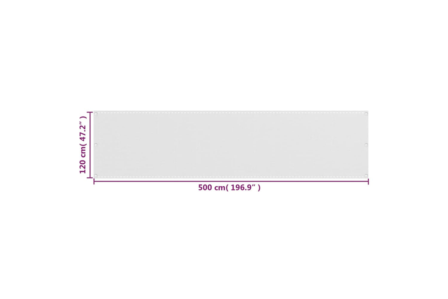 vidaXL 310870 Balcony Screen White 120x500cm Hdpe-5