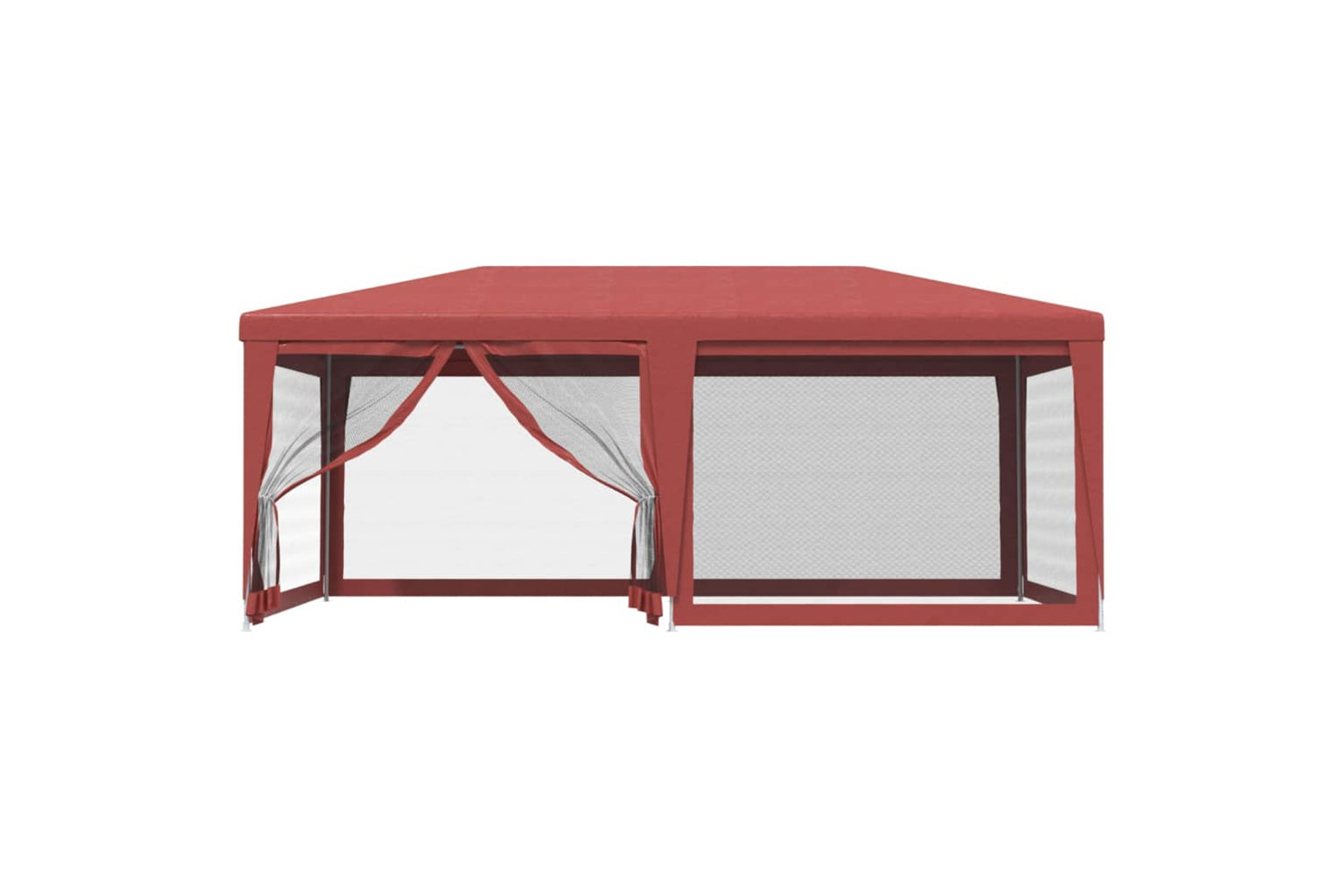 Vidaxl 319260 Party Tent With 6 Mesh Sidewalls Red 6x4 M Hdpe-2
