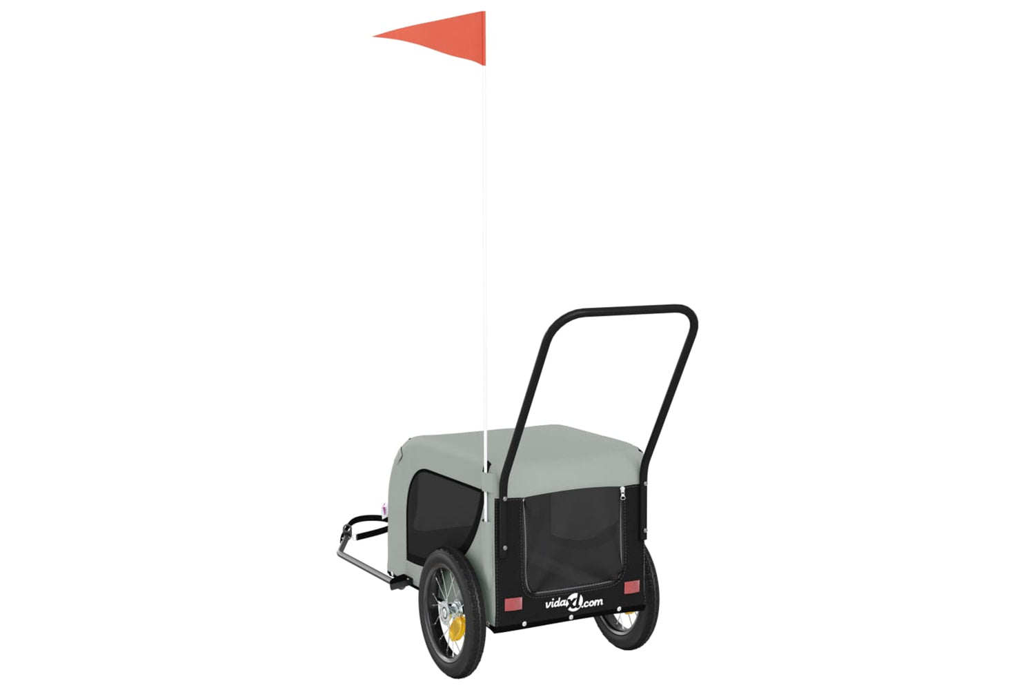 Vidaxl 94014 Pet Bike Trailer Grey And Black Oxford Fabric And Iron-6
