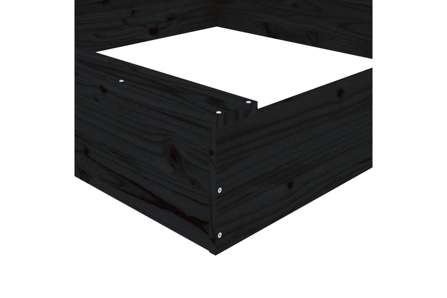 vidaXL 825034 Sandbox With Seats Black Square Solid Wood Pine-6